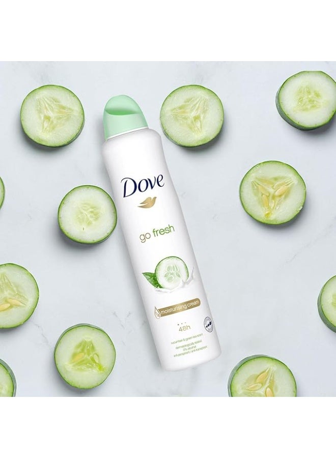 دوف جو فريش بالخيار، بخاخ مزيل للعرق ومضاد للتعرق للنساء، حماية طويلة الأمد من العرق ورائحة الجسم لرائحة نظيفة ومنعشة 250 مل (عبوة من 3) - Image 5